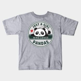 Just A Girl Who Loves Pandas Cute Panda Shirt Gift Kids T-Shirt